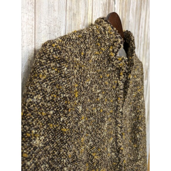 J. Crew Brown Wool Blend Tweed Women's Collarless Blazer Academia Pockets Size 2 - Picture 4 of 9